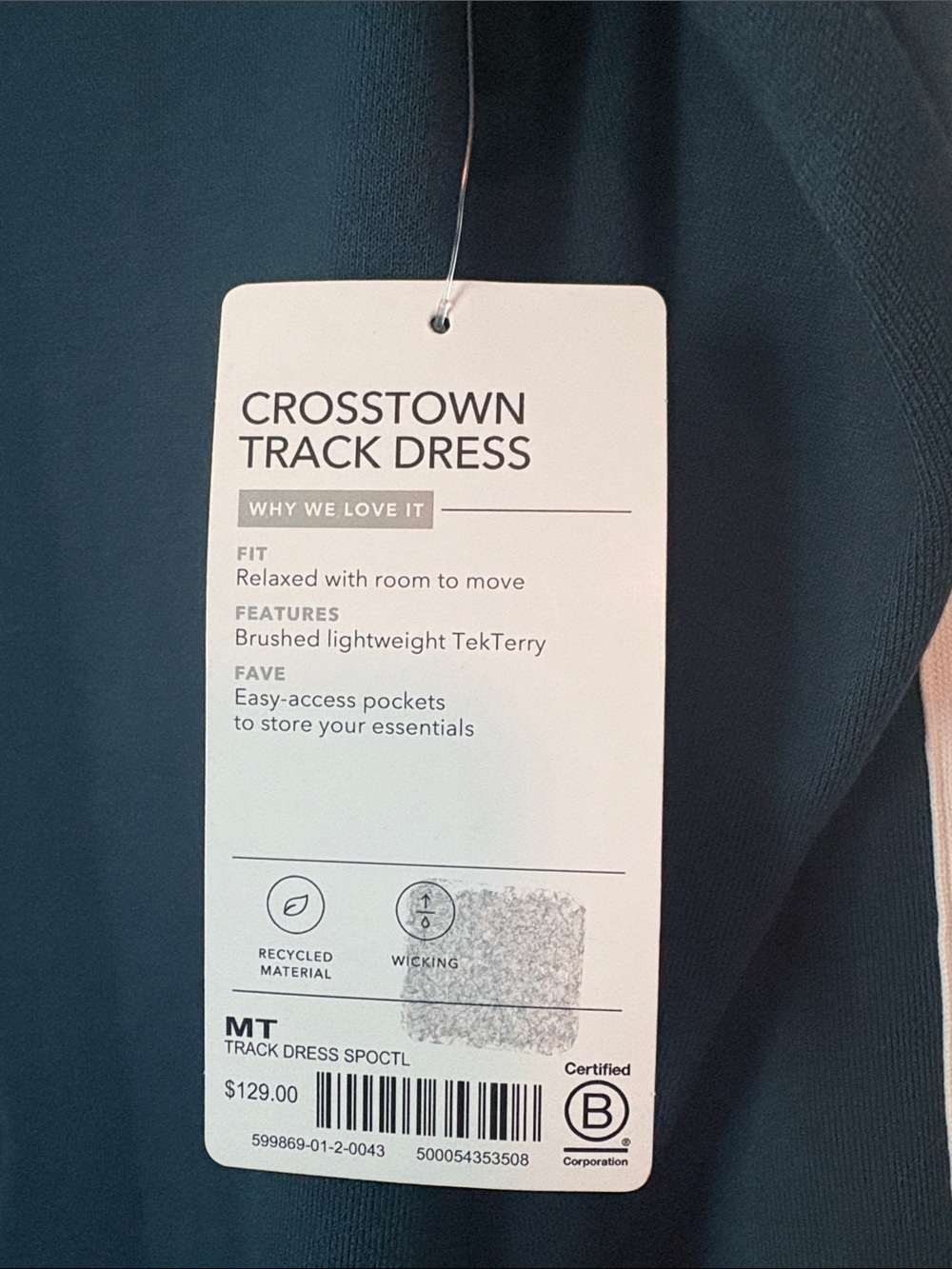Athleta Crosstown Quarter-Zip Teal Track Dress Size Medium - Picture 6 of 15